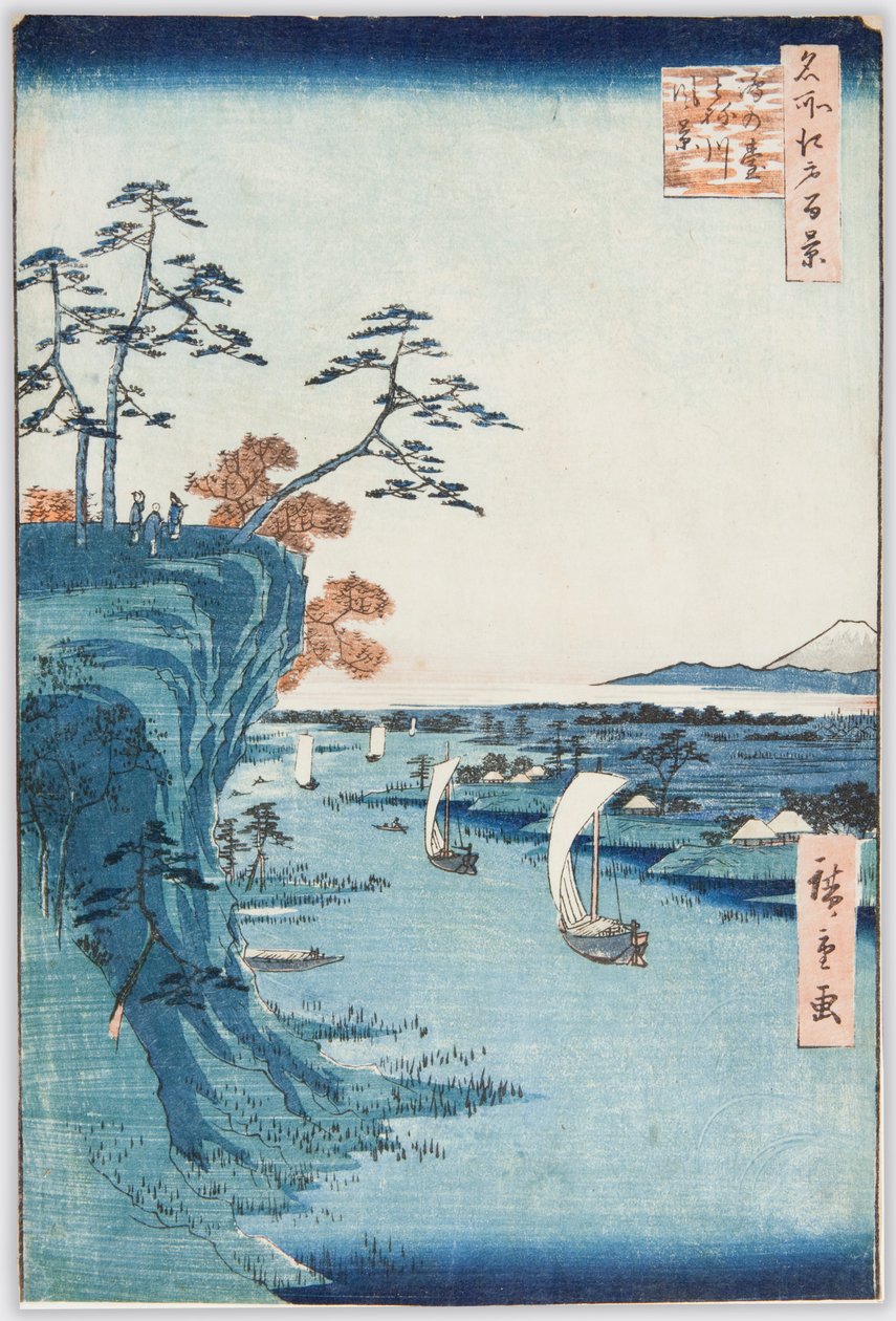 Le fleuve Tone à Konodai, planche 95 de la série : Cent vues célèbres d