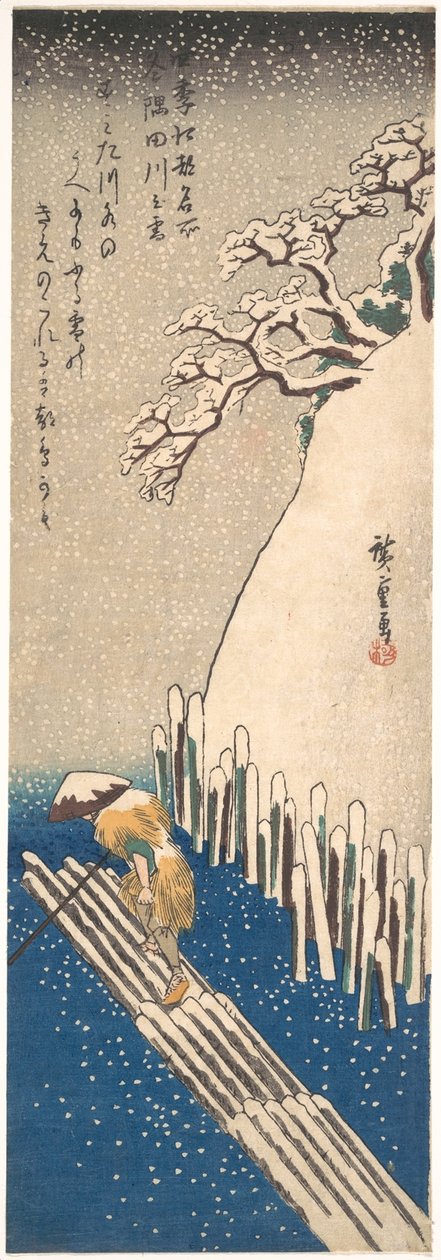 Neige sur la rivière Sumida - Utagawa Hiroshige