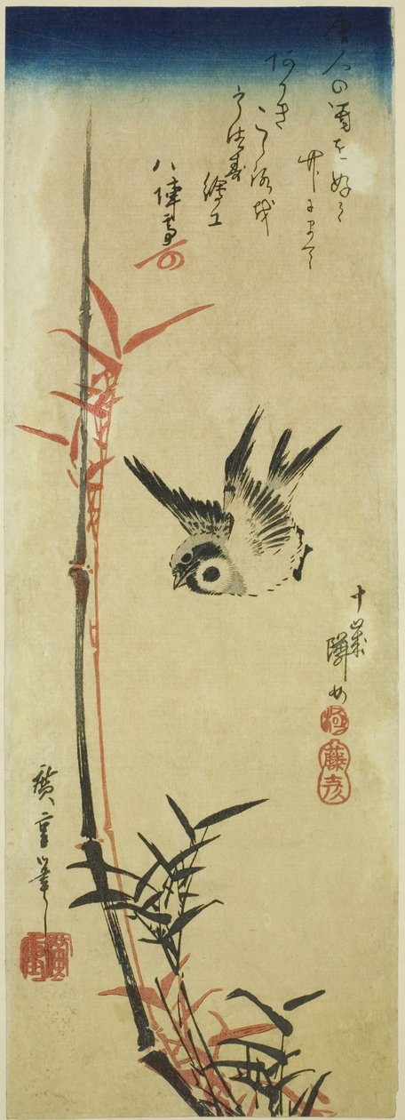 Moineau et bambou - Utagawa Hiroshige