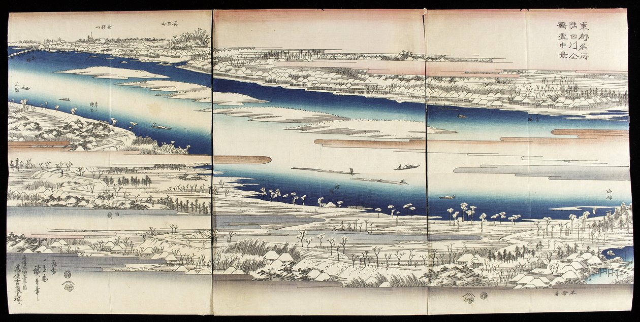 La rivière Sumida sous la neige - Utagawa Hiroshige