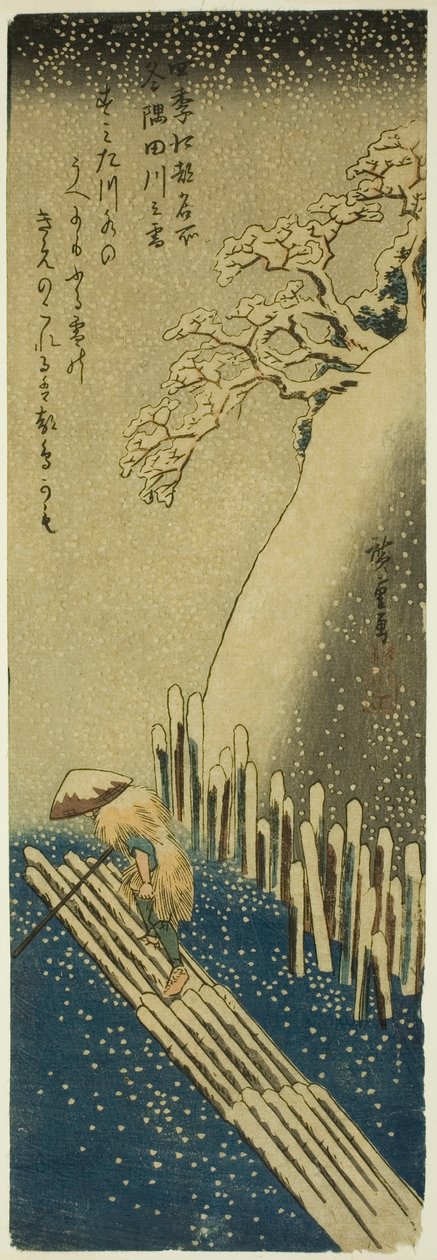 La Rivière Sumida sous la Neige d