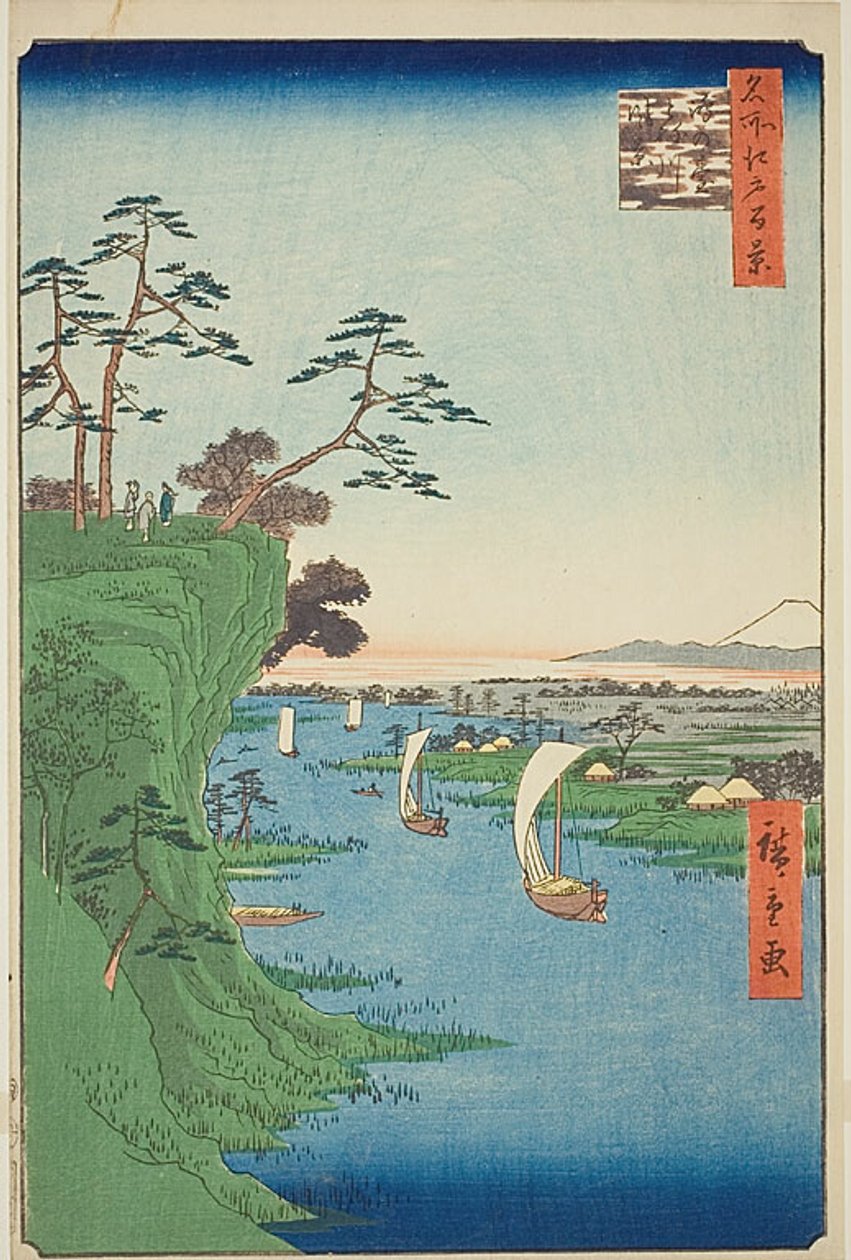 Vue de Konodai et de la rivière Tone (Konodai Tonegawa fukei), n° 95 de la série "Cent vues célèbres d