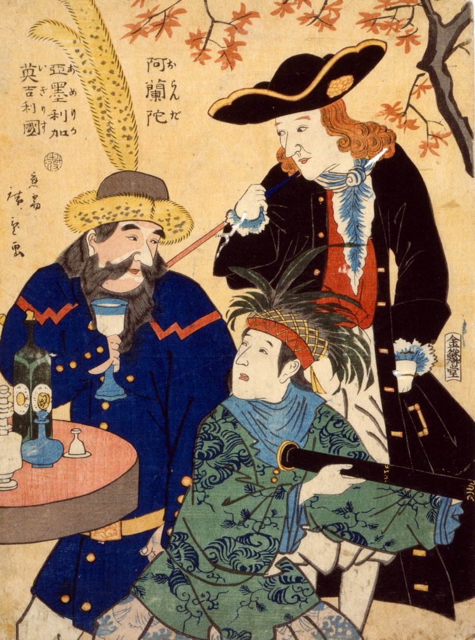 Oranda, Amerika, Igirisu, 1860 - Utagawa II Hiroshige