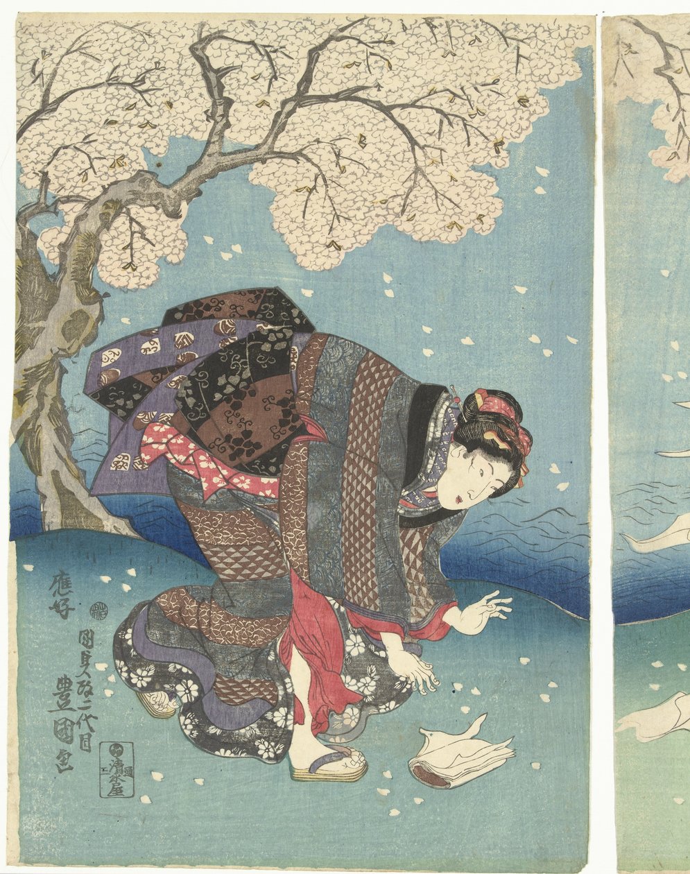Jour orageux sur la rivière Sumida - Utagawa Kunisada (I)