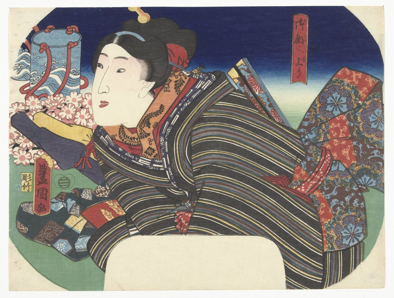 Femme avec des pots d
