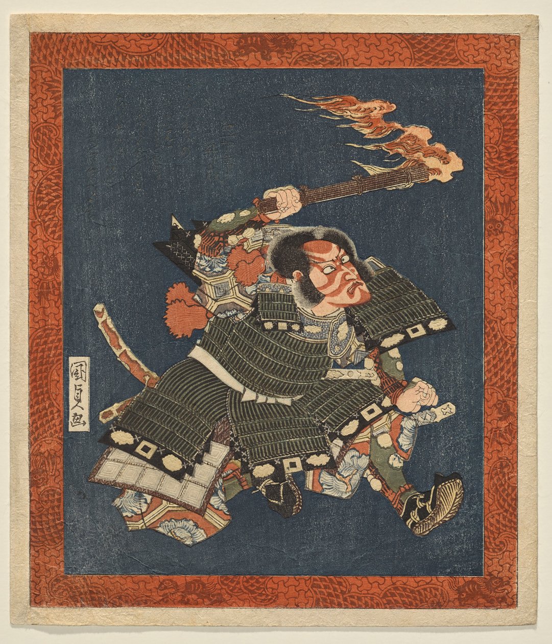 Ichikawa Danjūrō VII en tant que guerrier Minamoto no Yorimasa - Utagawa Kunisada