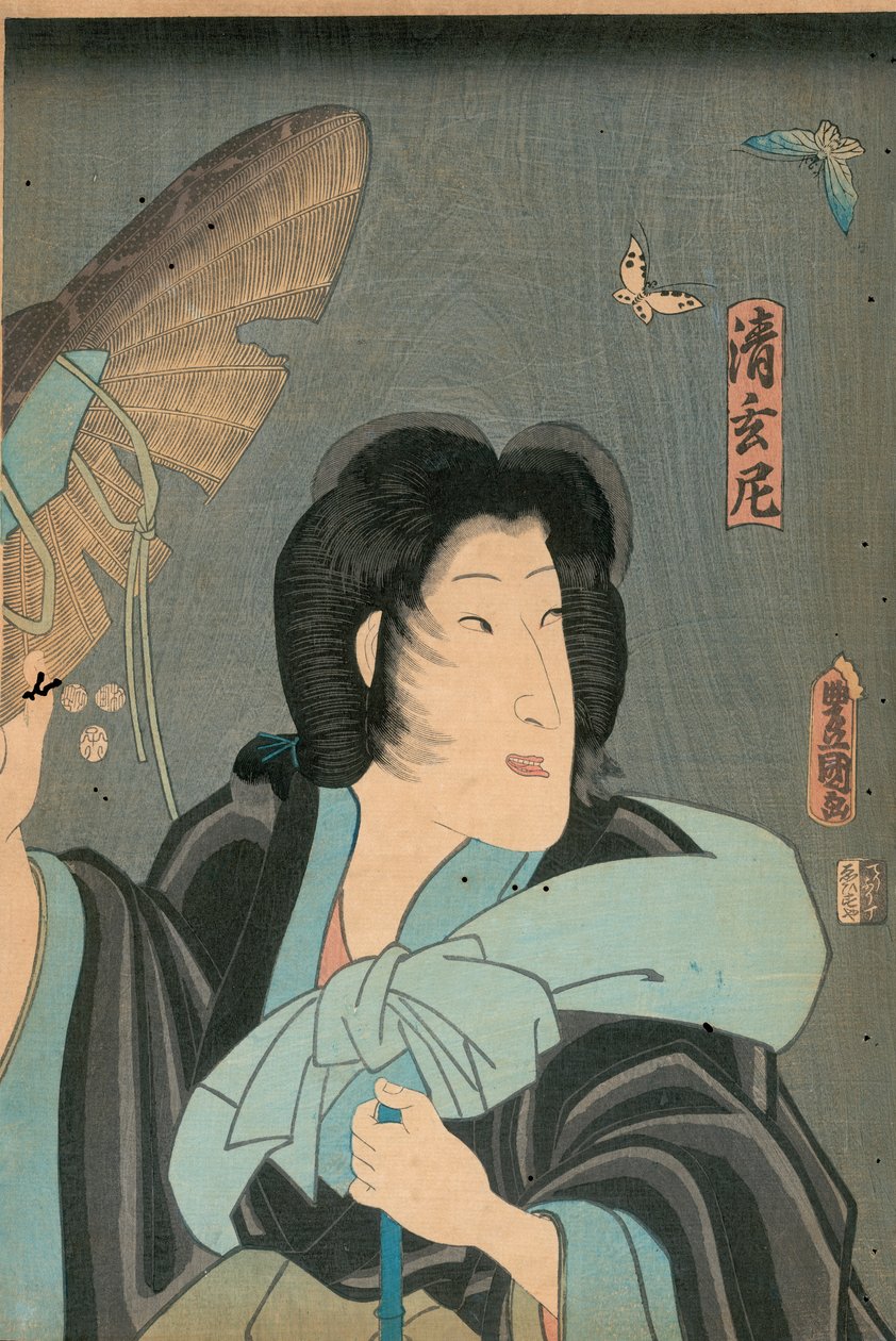 Poète et papillon, publié par Otaya Takichi - Utagawa Kunisada