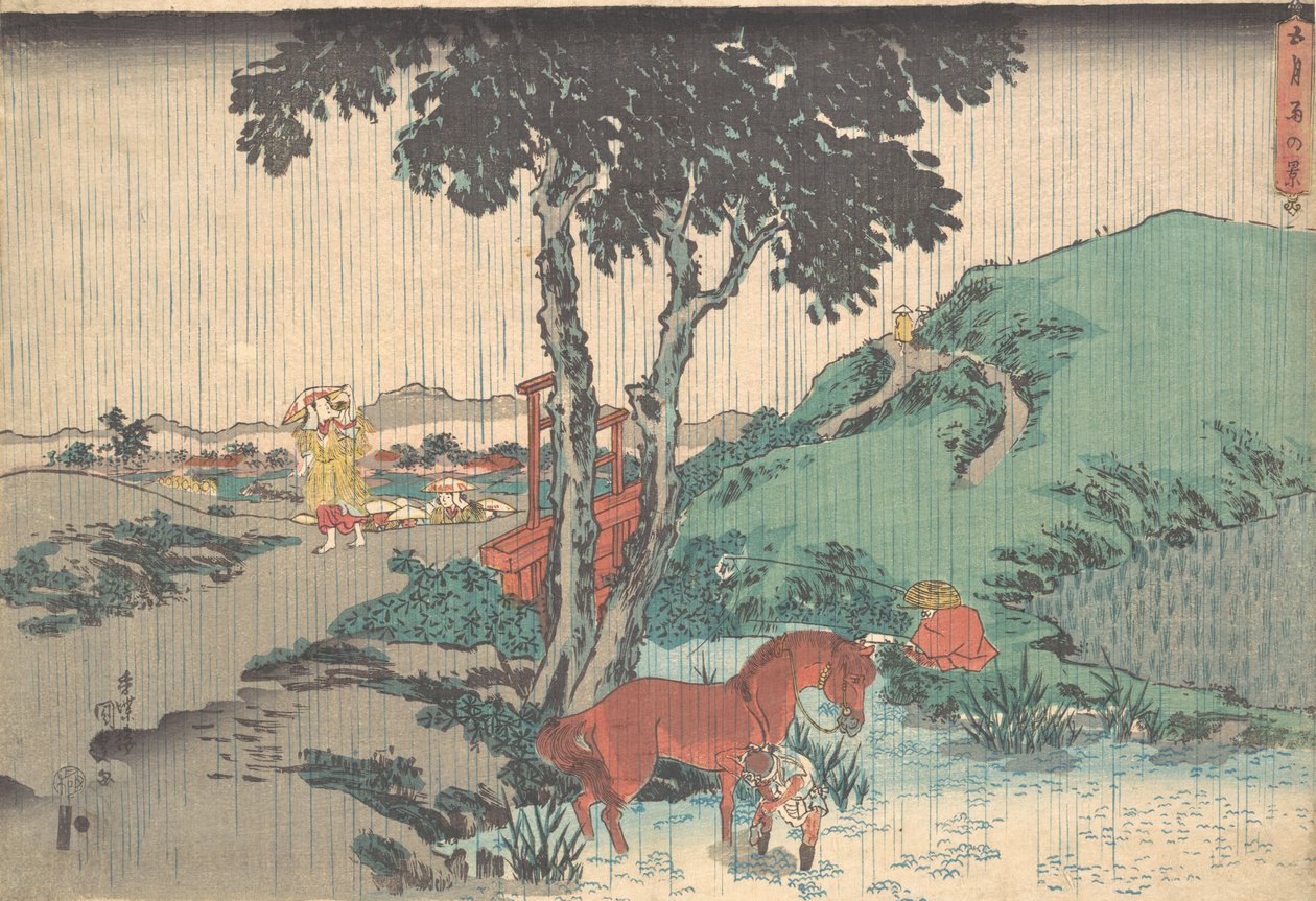 Pluie du cinquième mois Samidare, 19e siècle - Utagawa Kunisada