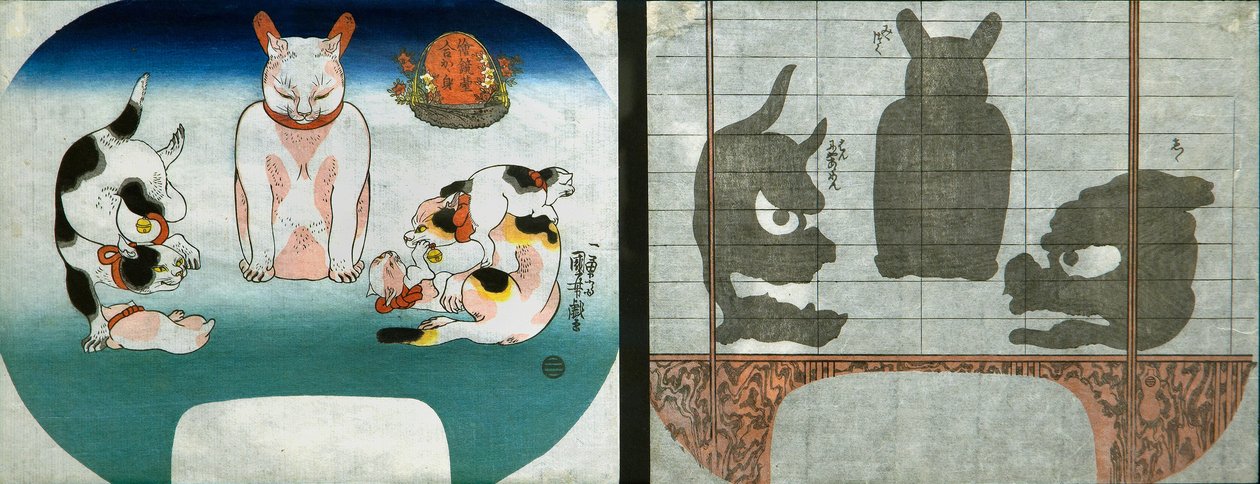 Chats : Lion de temple chinois - Utagawa Kuniyoshi