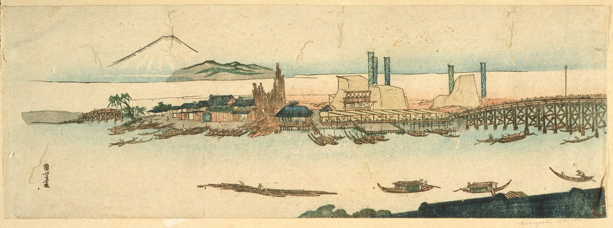 Scène sur la rivière Sumida - Utagawa Kuniyoshi