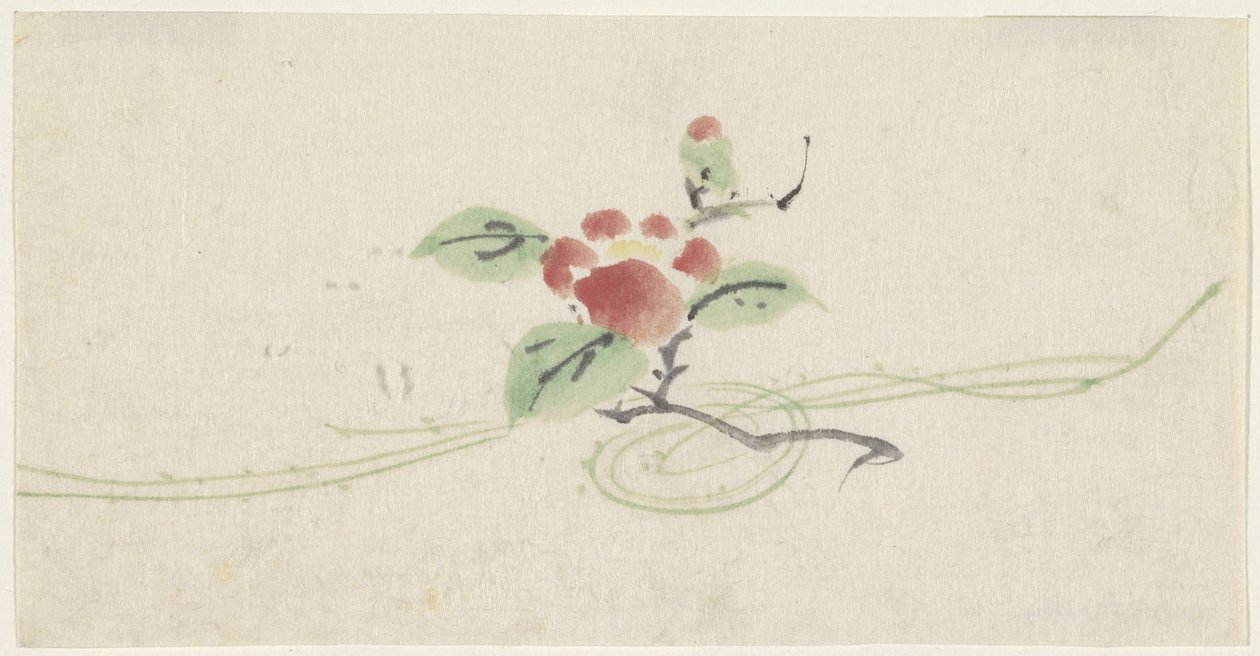 Branche avec camélia rouge - Utagawa Kuniyoshi