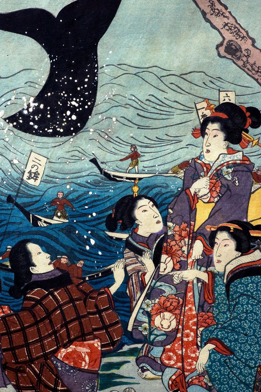 La prospérité des sept côtes avec de gros poissons (Nana ura tairyō hanjō no zu) - Utagawa Kuniyoshi