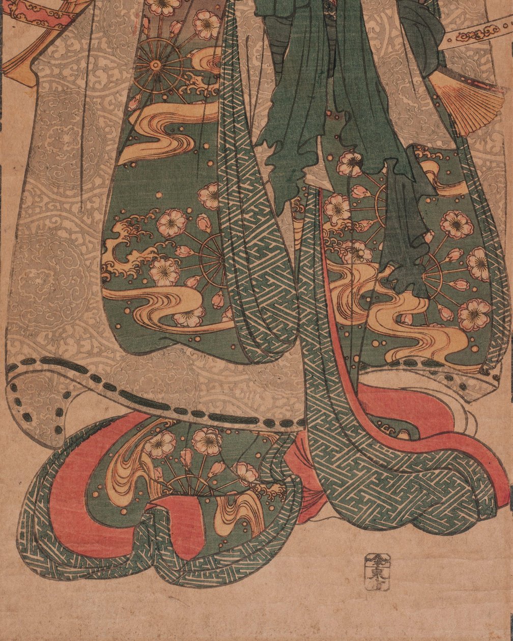 Sans titre ; titre attribué : Shirabyōshi sous un sudare (Sudare shita no shirabyōshi) - Utagawa Kuniyoshi
