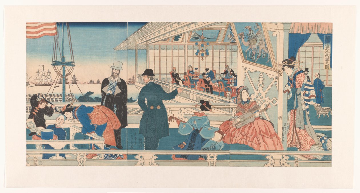 Maison de commerce américaine à Yokohama - Utagawa Sadahide