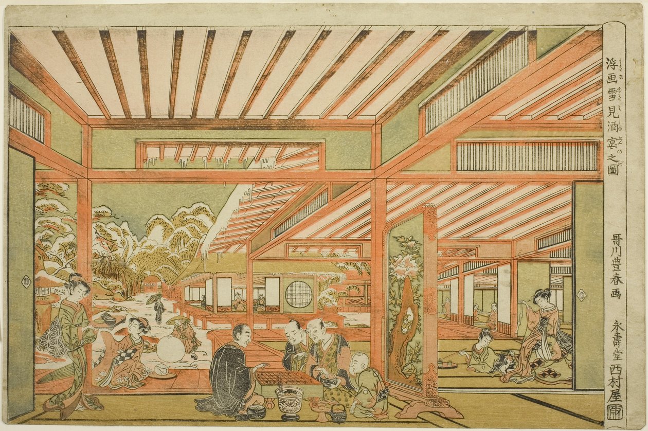 Divertissement de contemplation de la neige, vers 1771 - Utagawa Toyoharu