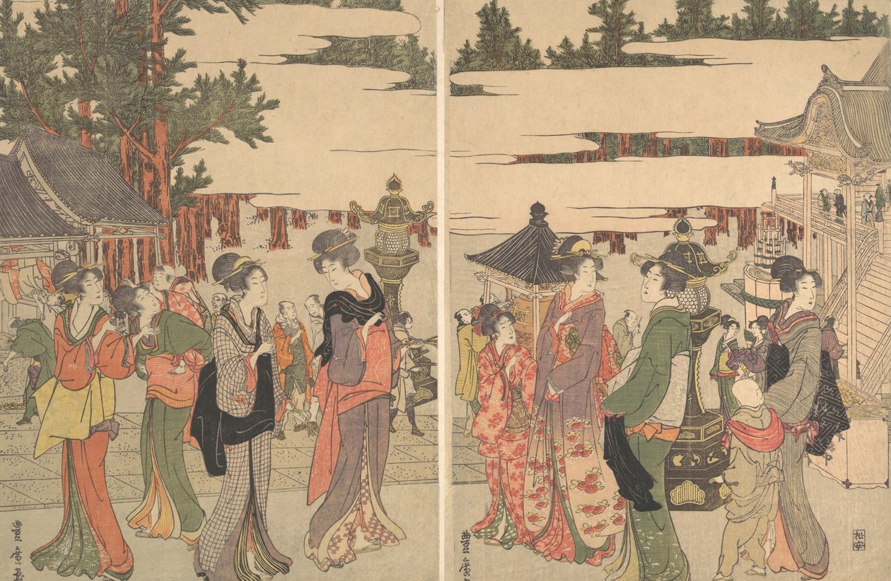 Horinouchi Myo-ho-ji Eho Mairi no Zu - Utagawa Toyohiro