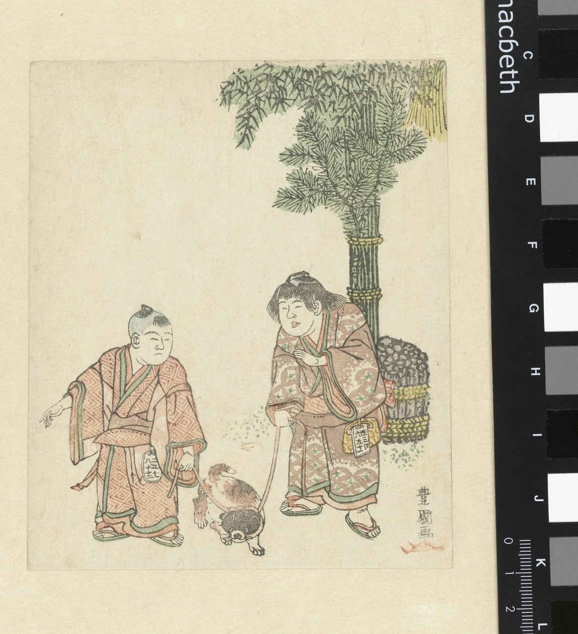Deux garçons avec chien - Utagawa Toyokuni (I)