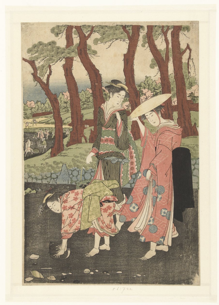 Collecte de poissons et de coquillages à marée basse - Utagawa Toyokuni (I)