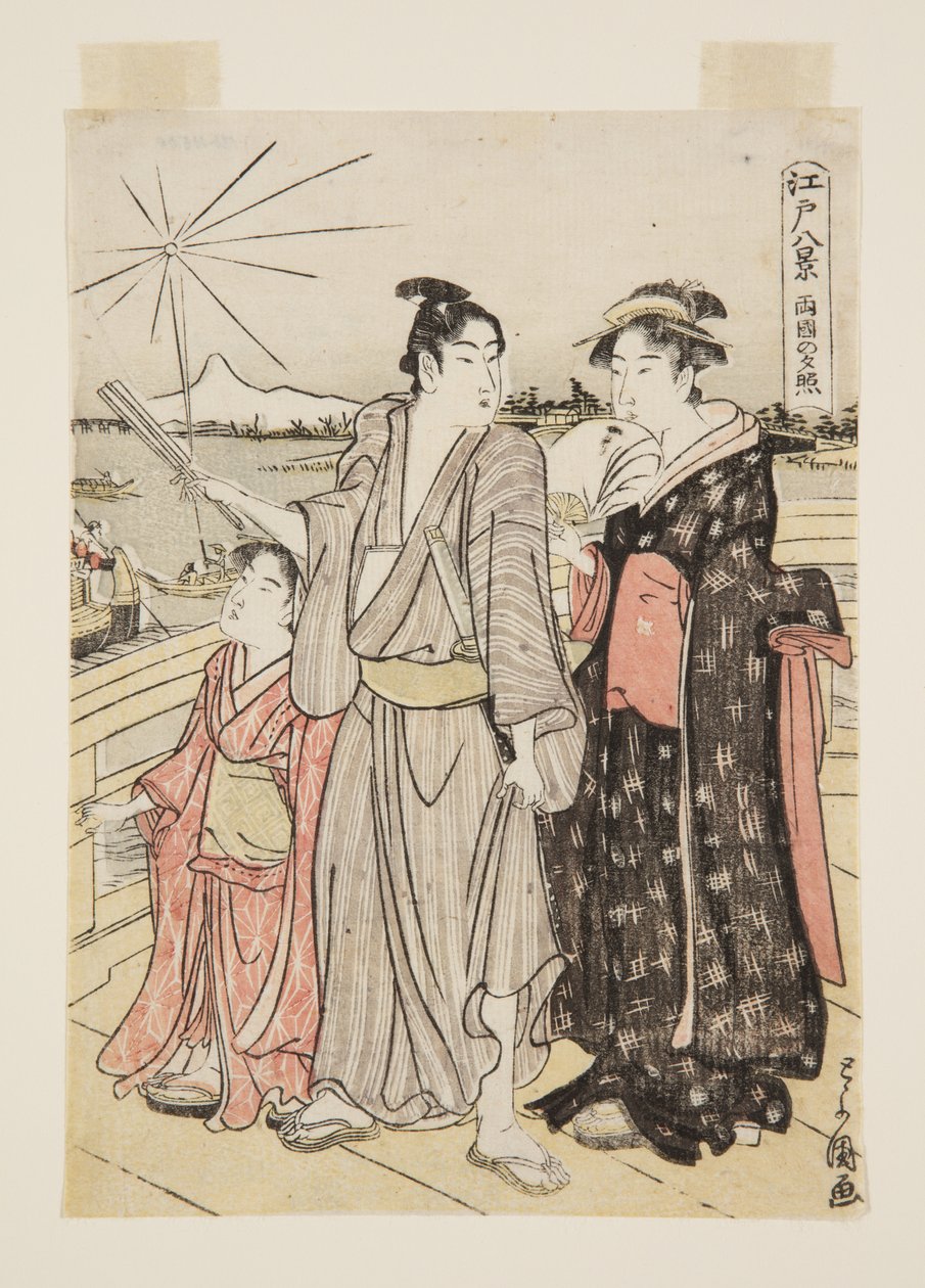 Coucher de soleil à Ryogoku - Utagawa Toyokuni