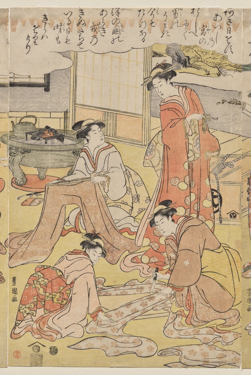 Femmes fabriquant des vêtements - Utagawa Toyokuni