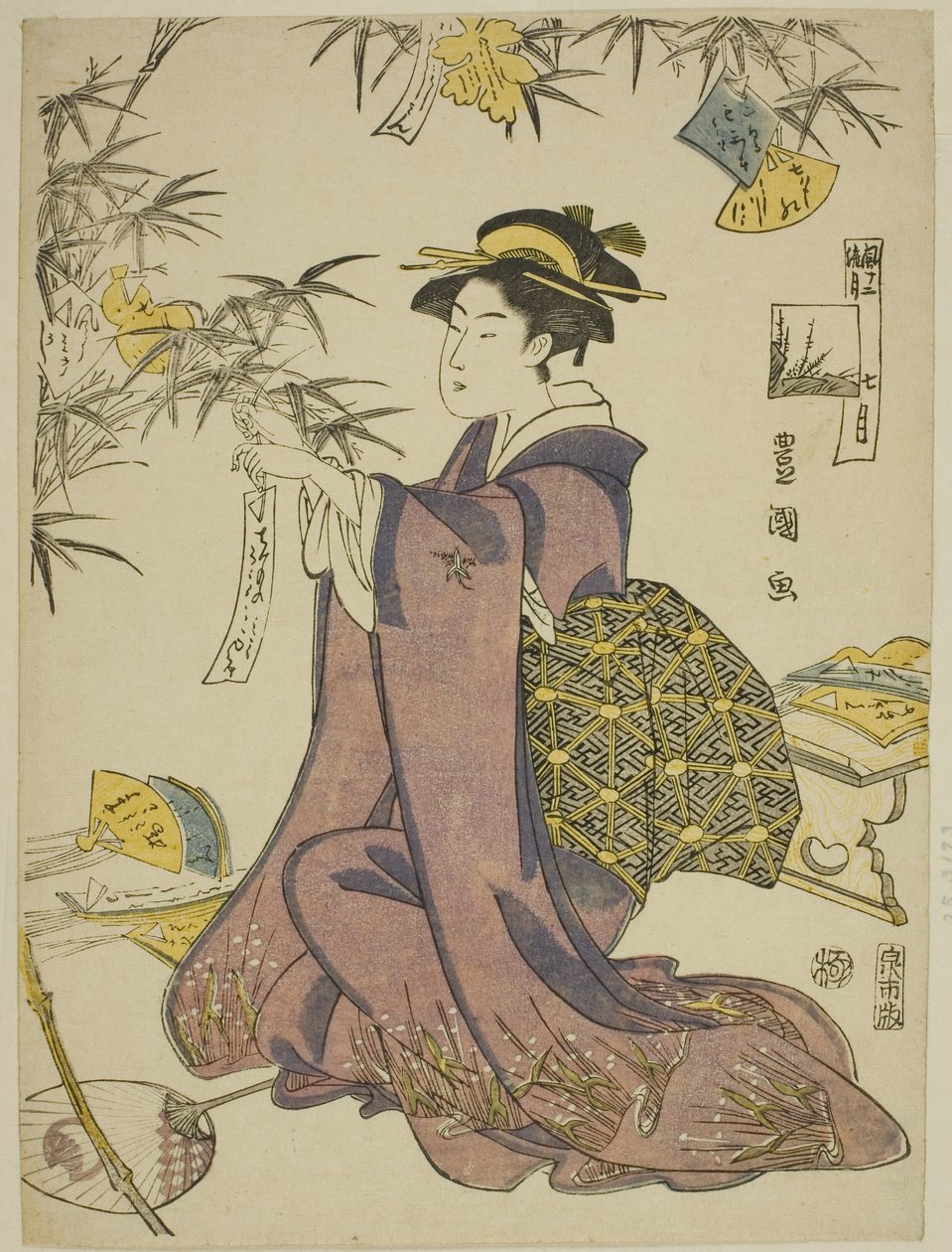 Le septième mois, de la série "Les douze mois à la mode" - Utagawa Toyokuni I