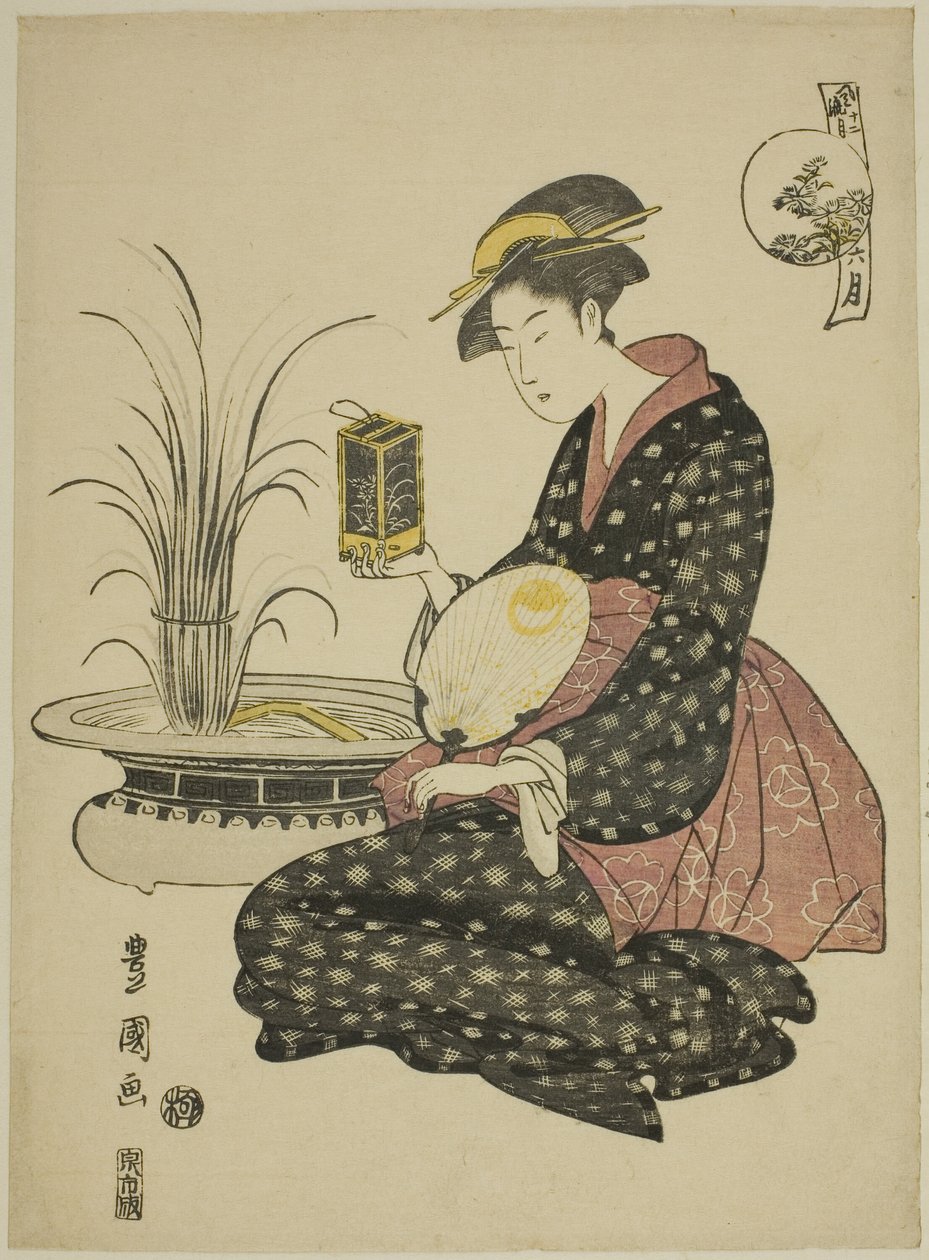 Le sixième mois, de la série "Douze mois à la mode" - Utagawa Toyokuni I
