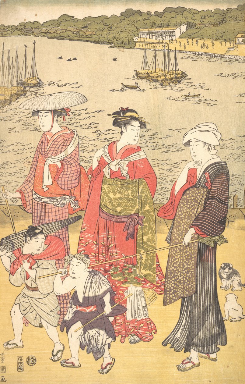 Femmes à la plage de Takanawa, vers 1790 - Utagawa Toyokuni I