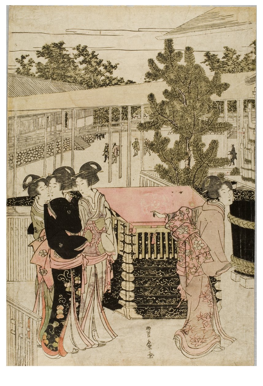 Pèlerinage du Nouvel An à Myohoji à Horinouchi, Edo, vers 1804-1810 - Utagawa and Toyokuni Utagawa Toyohiro