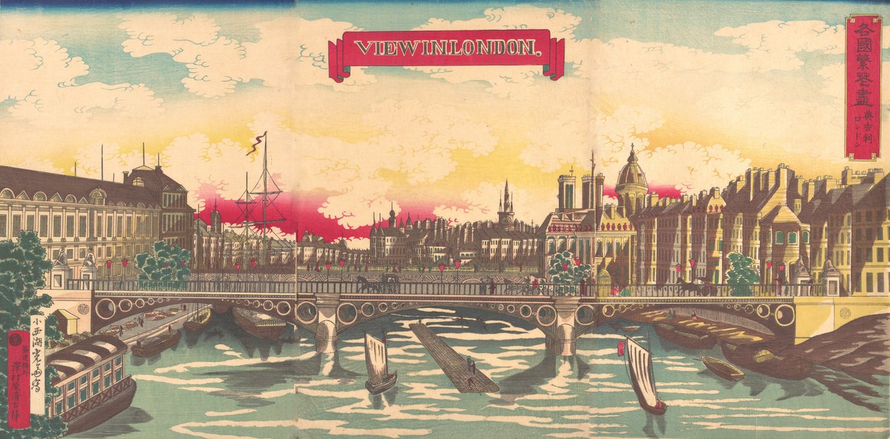 Vue de Londres, la prospérité des pays : Londres, Angleterre, septembre 1872 - Utagawa Yoshimori