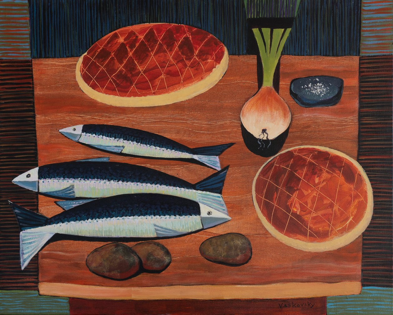Nature morte avec pain et poisson, 2020 - Vadym Vaskovsky