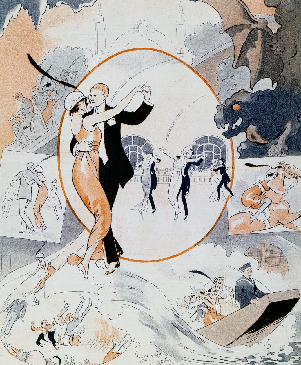 Scène de danse, extrait du magazine La Vie Parisienne, France - Vald