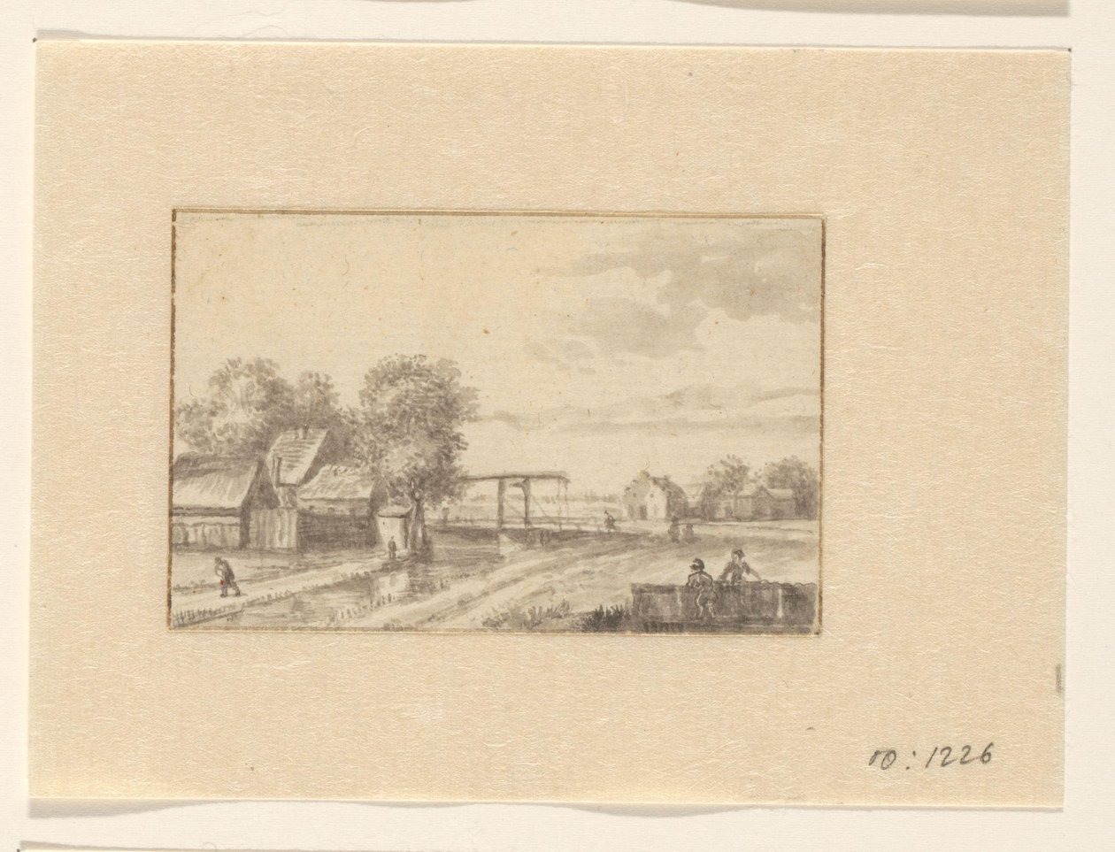 Paysage avec maisons et pont-levis - Valentijn (possibly)
