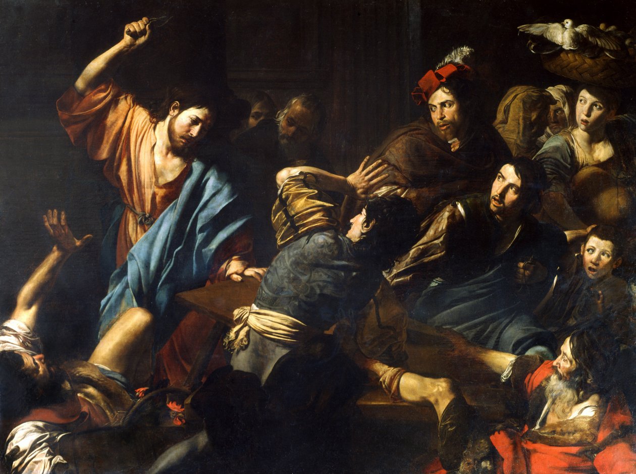 Christ chassant les marchands du temple - Valentin de Boulogne