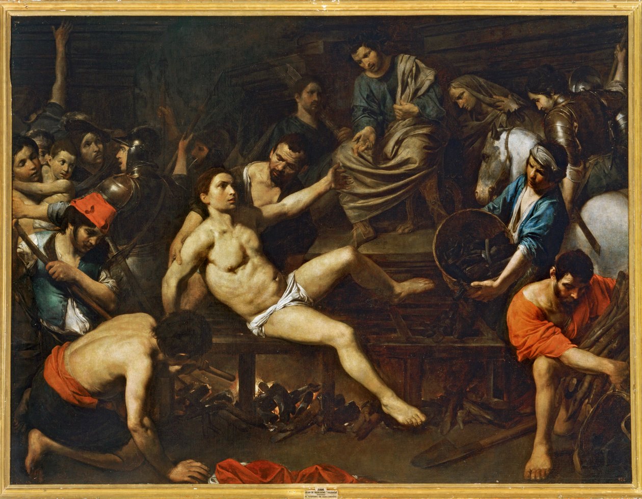 Martyre de saint Laurent ... (peinture sur toile) - Valentin de Boulogne
