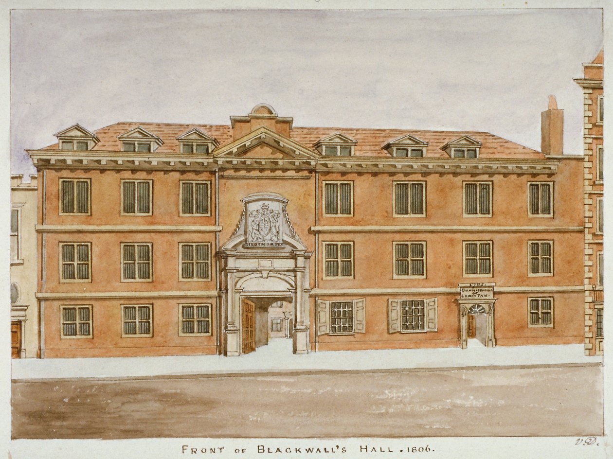 Vue de face de Blackwell Hall, City de Londres - Valentine Davis
