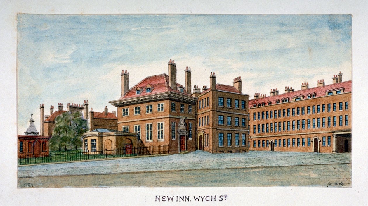 Vue de New Inn sur Wych Street, Westminster, Londres, vers 1800