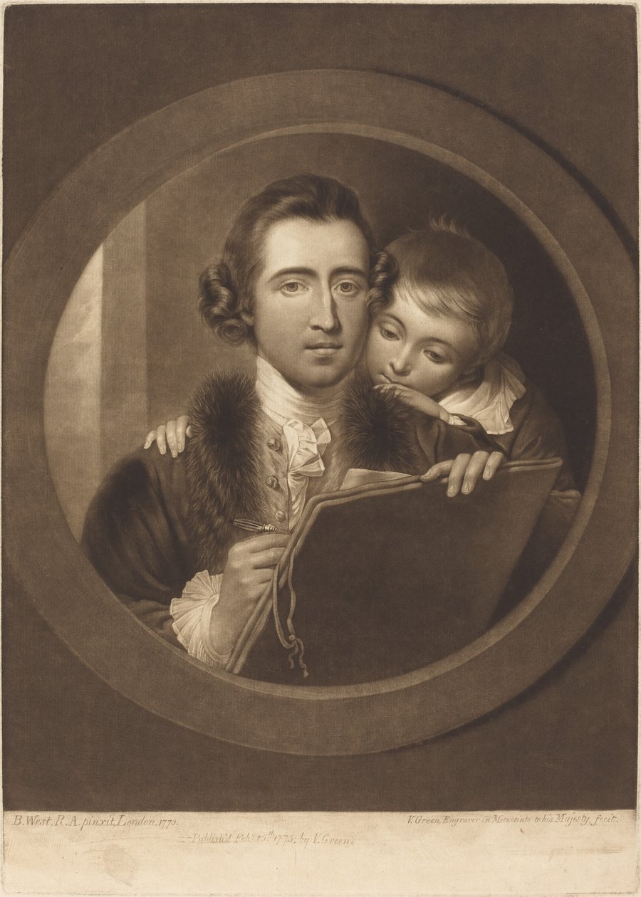 Benjamin West, Esqr R.A. et son fils RI West, 1773 - Valentine Green