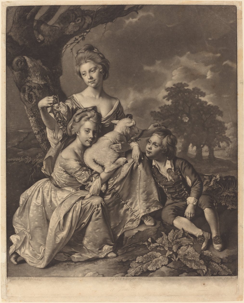 La famille Wright Les enfants Bradshaw, 1769 - Valentine Green