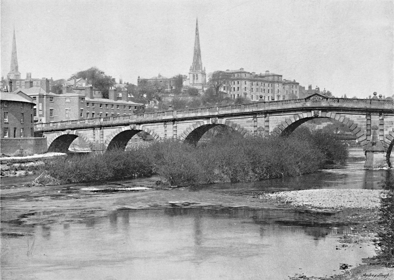 Pont anglais, Shrewsbury, vers 1896 - Valentine and Sons Ltd