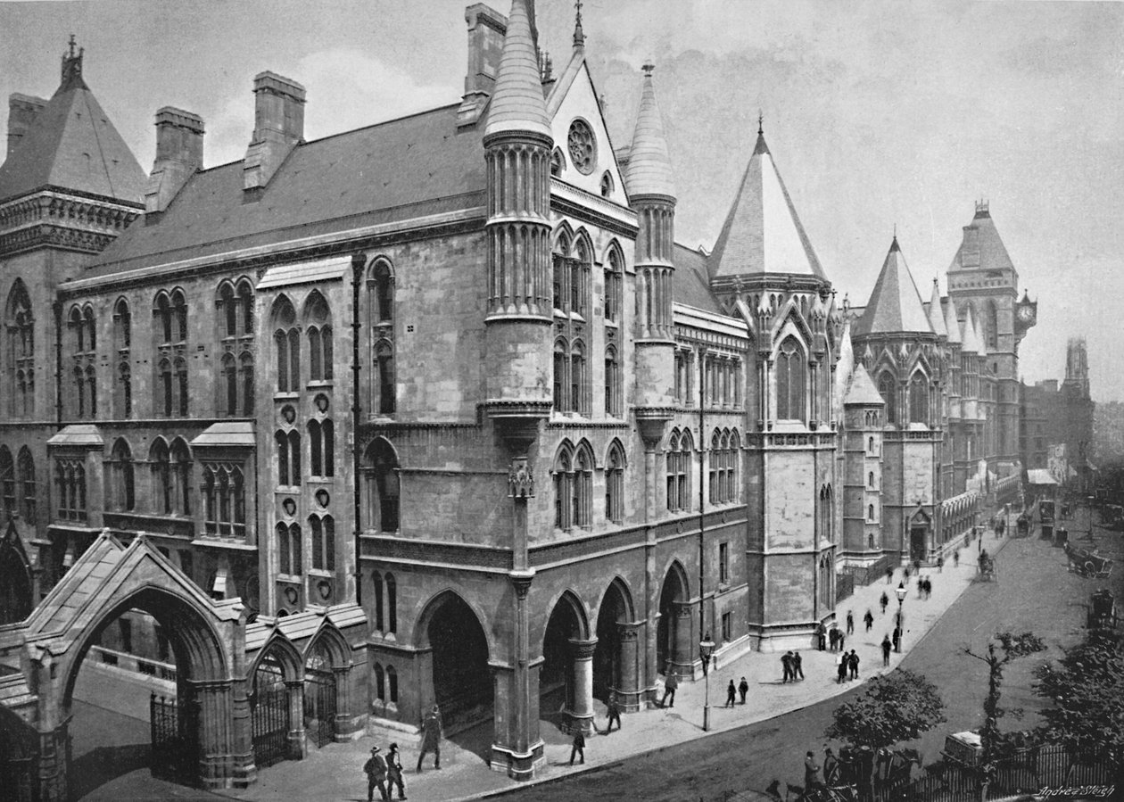 Les nouveaux tribunaux, Londres, vers 1896 - Valentine and Sons Ltd