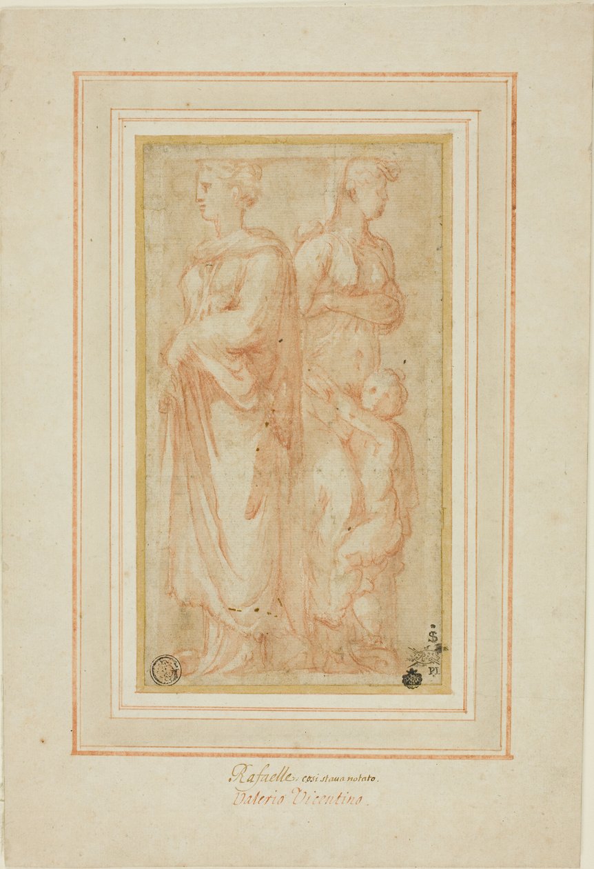 Deux figures féminines avec un enfant - Valerio Belli