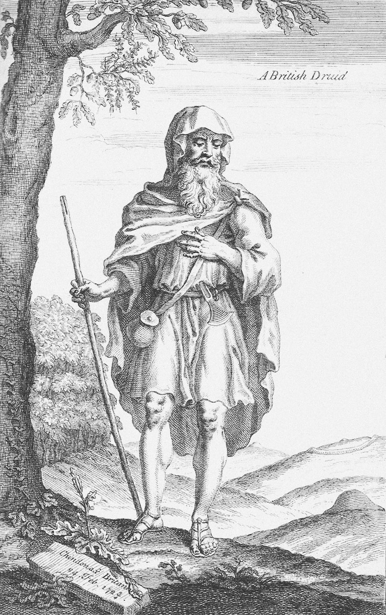 Un druide britannique de Stonehenge par William Stukeley, 1723 - Van Der Gucht