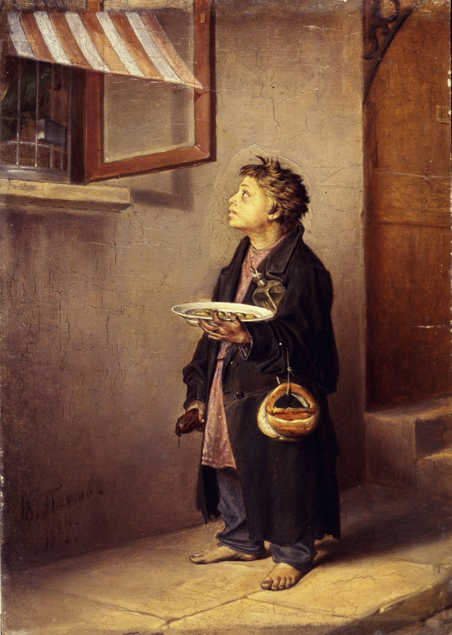 Un apprenti regardant un perroquet, 1865 - Vasili Grigorevich Perov