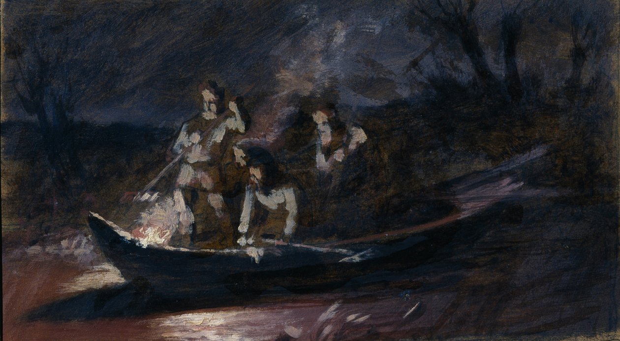 Pêche à la lance de nuit, années 1870 - Vasili Grigorevich Perov