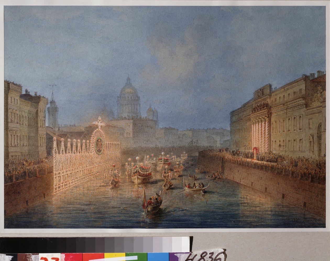 Illumination de la rivière Moïka à Saint-Pétersbourg - Vasili Semenovich Sadovnikov