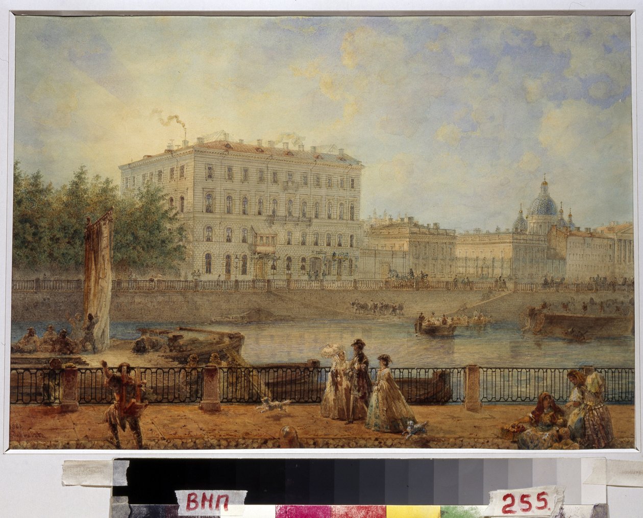Saint Petersbourg. Vue de la Fontanka et de la maison Derjavine - Vasili Semenovich Sadovnikov