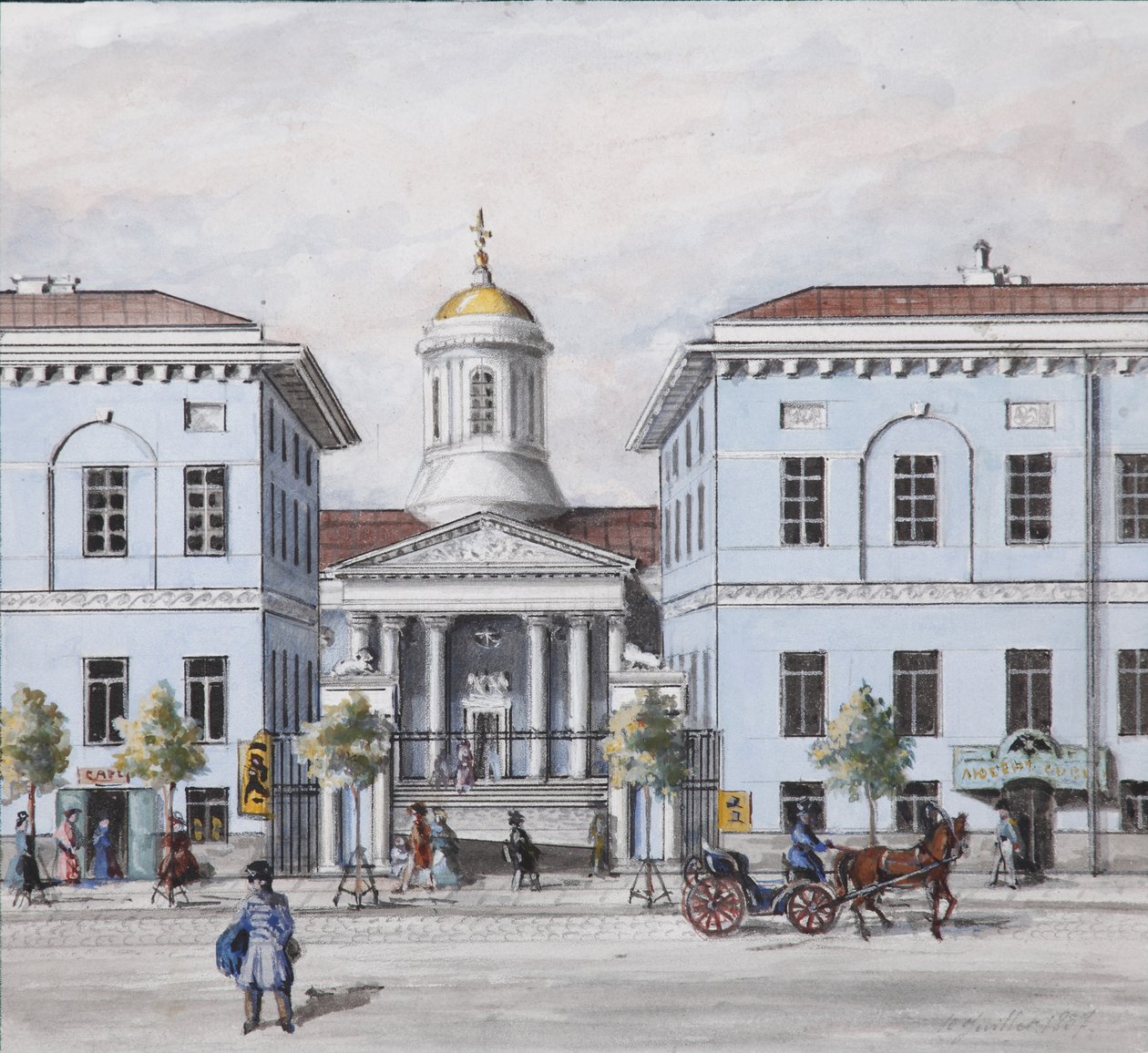 La perspective Nevski à Saint-Pétersbourg, 1830-1840s - Vasili Semenovich Sadovnikov