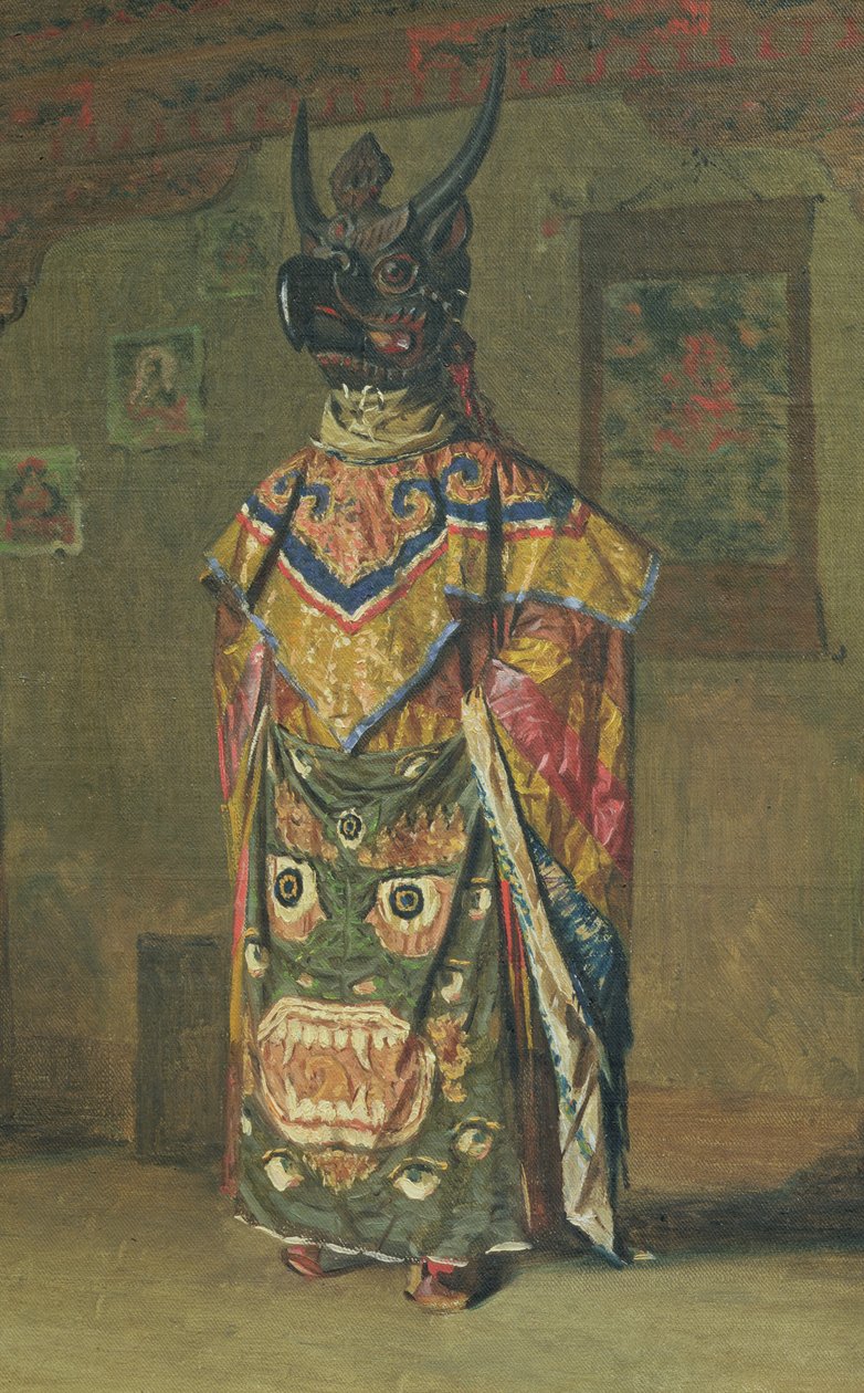 Lama bouddhiste pendant la fête au cloître de Pemionchi, 1874-76 - Vasili Vasilievich Vereshchagin