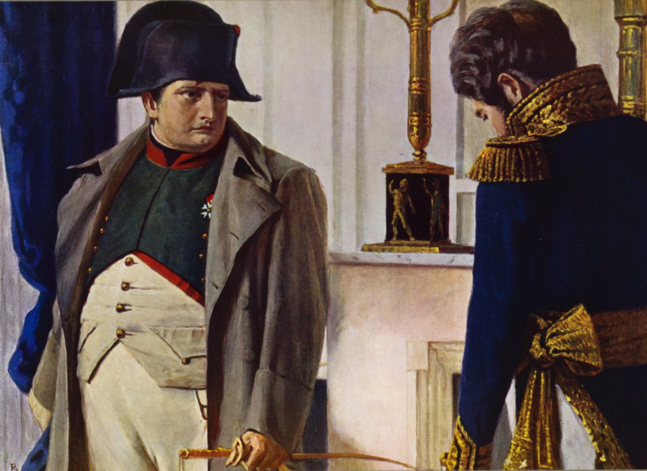 Napoléon Bonaparte et Jacques Lauriston (lithographie couleur) - Vasili Vasilievich Vereshchagin