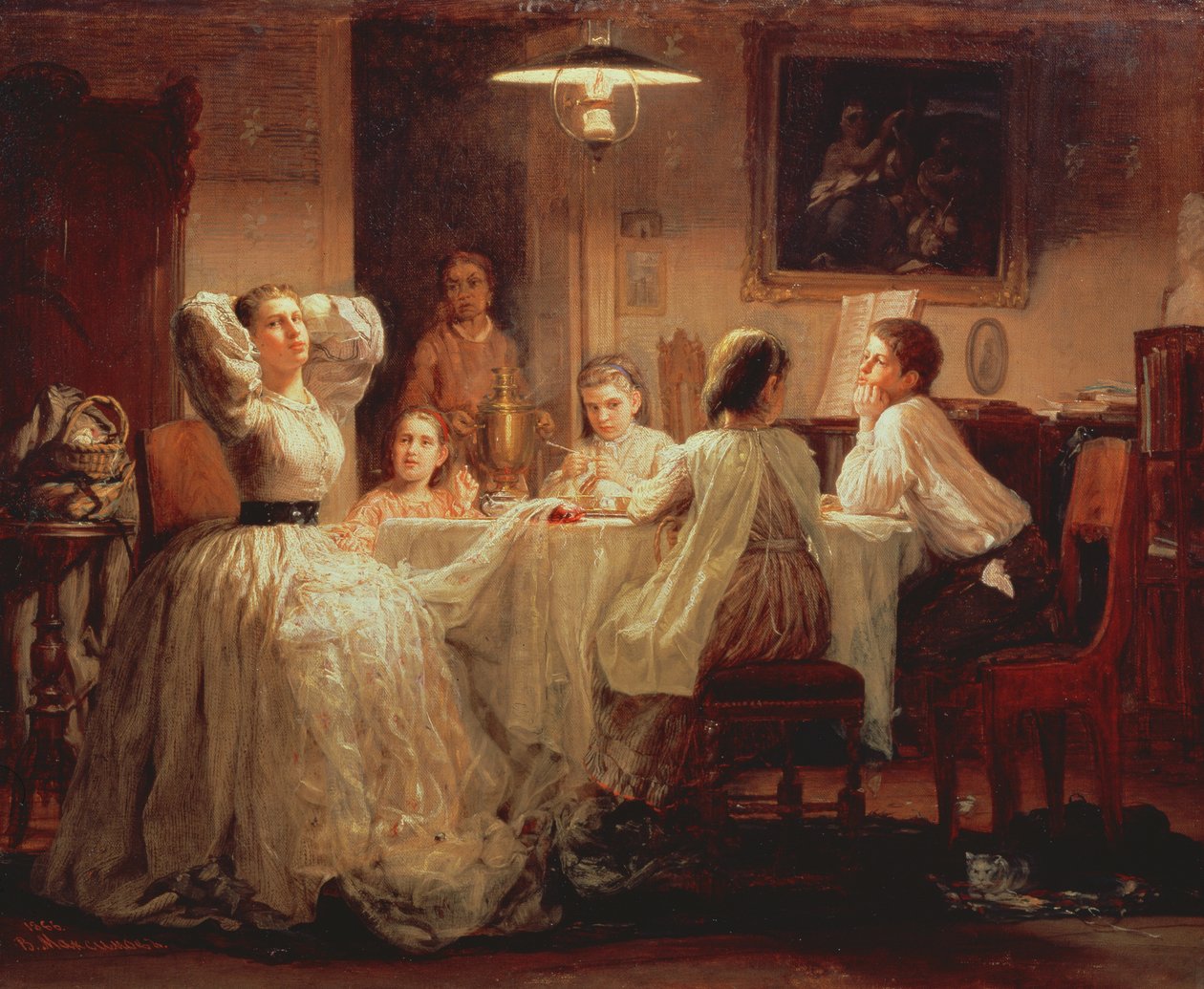 La couture de la dot, 1866 - Vasily Maximov